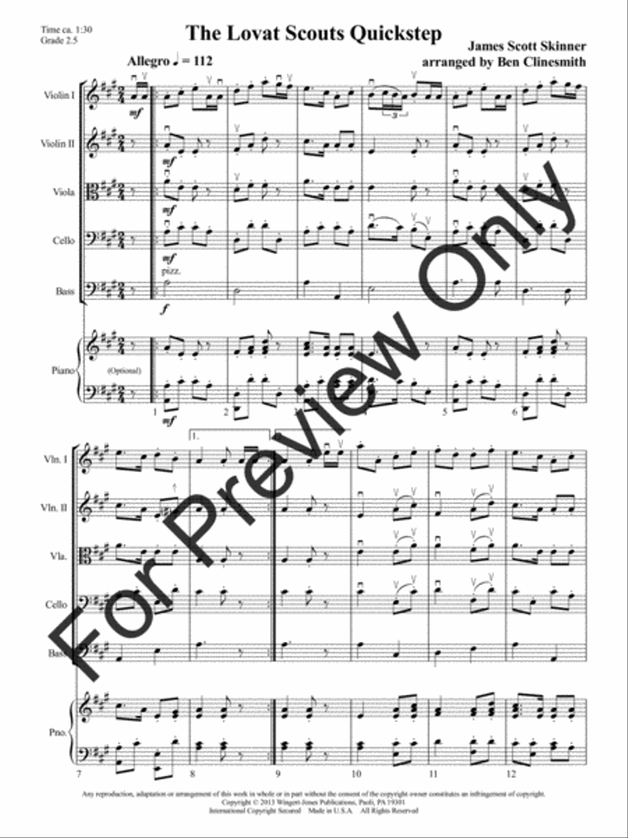 The Lovat Scouts Quickstep String Orchestra scores gallery preview page 4