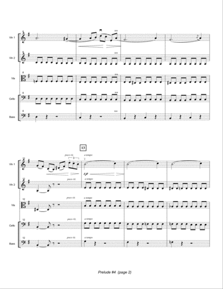 PRELUDE #4 IN E MINOR - Frederic Chopin - arranged for string orchestra (score, parts, and license) String Orchestra scores gallery preview page 2