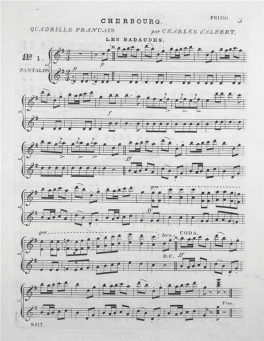 Cherbourg Quadrille Piano Duet scores gallery preview page 3