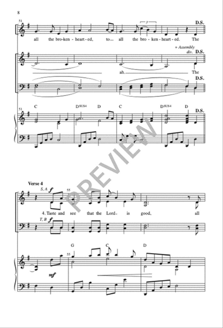 The Lord Hears the Cry of the Poor 4-Part scores gallery preview page 9