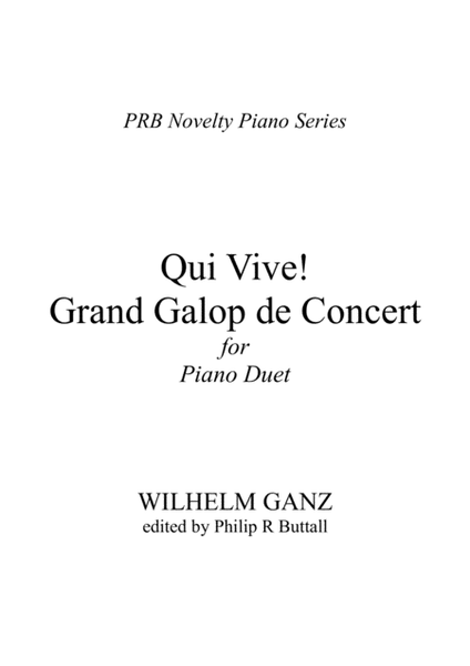 PRB Novelty Piano Series - Qui Vive! - Grand Galop de Concert (Ganz) [Piano Duet - Four Hands] image number null
