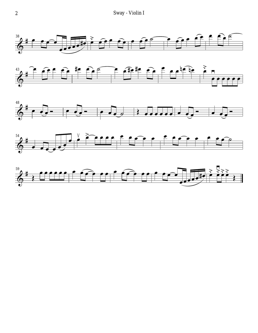 Sway (Quien Sera) String Quartet scores gallery preview page 2