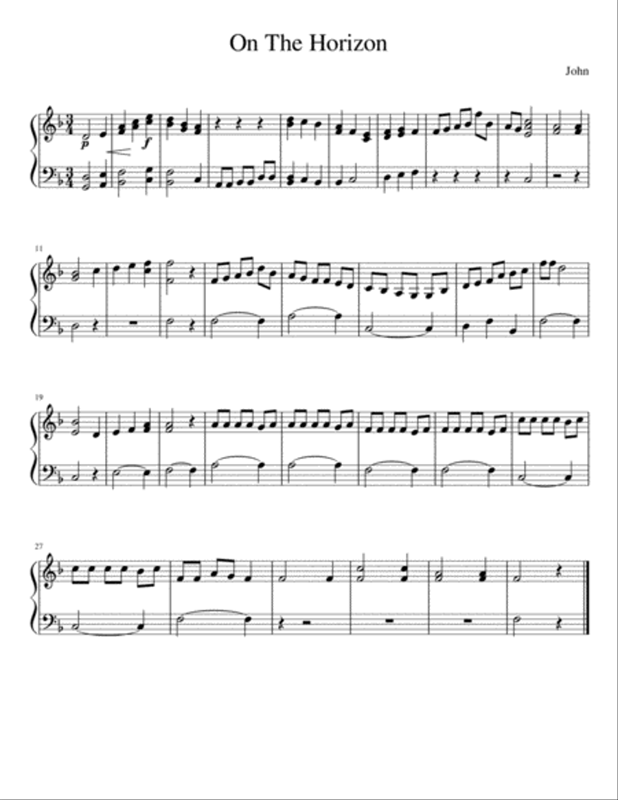On the Horizon Piano Solo scores gallery preview page 1