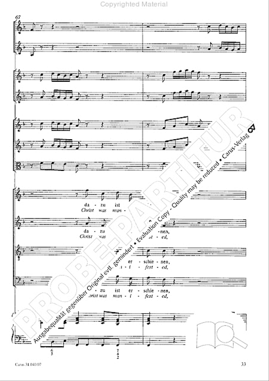 Christ was manifested for this purpose (Dazu ist erschienen der Sohn Gottes) ATB scores gallery preview page 35