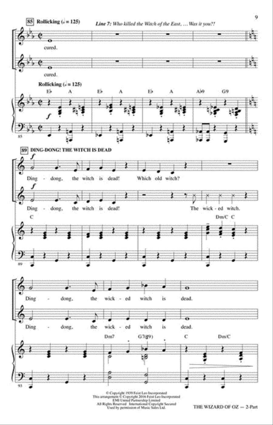 The Wizard of Oz 2-Part scores gallery preview page 5