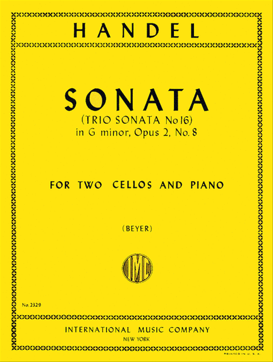 Sonata in G minor, Op. 2 No. 8 Cello scores gallery preview page 1