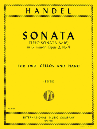 Book cover for Sonata in G minor, Op. 2 No. 8