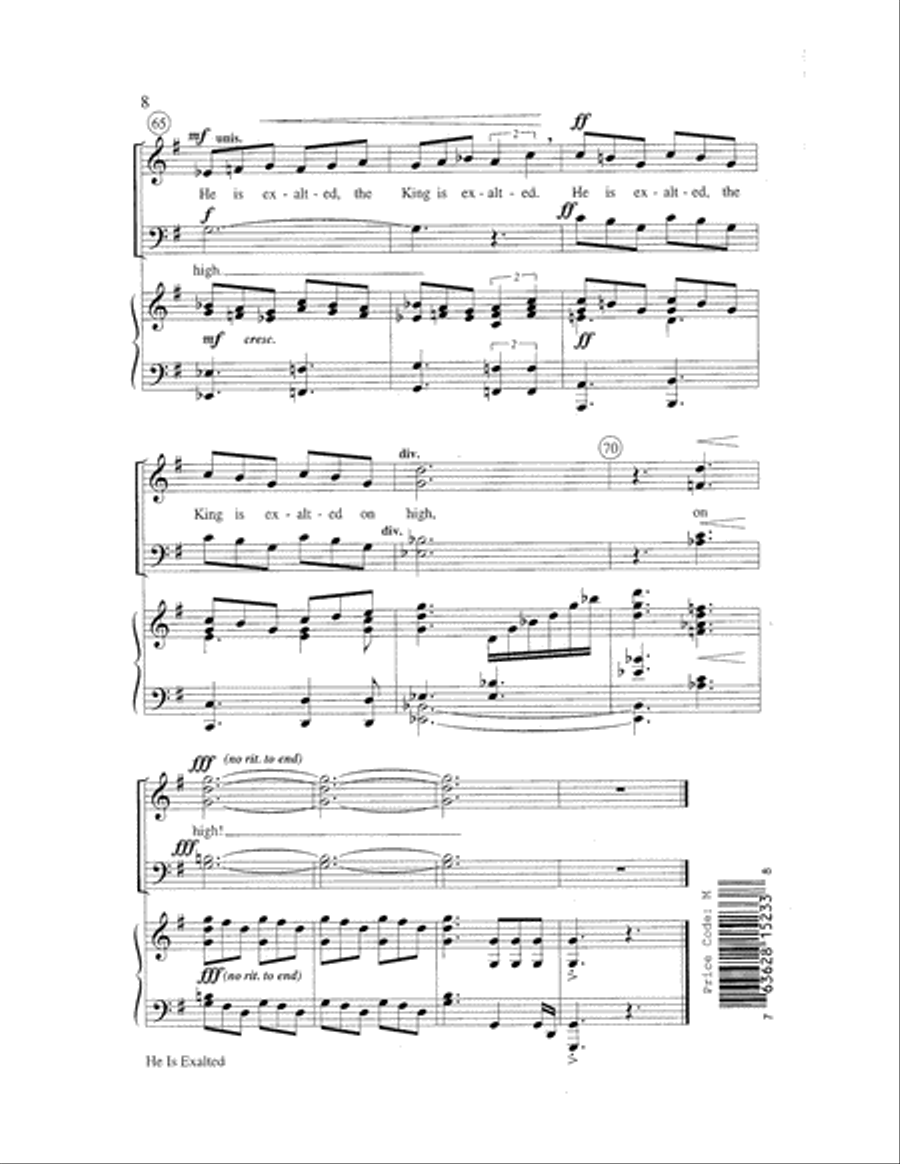 He Is Exalted 4-Part scores gallery preview page 8