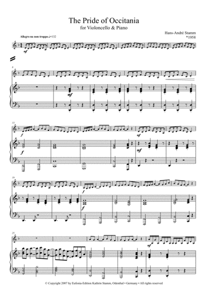 The Pride of Occitania for Cello (or Viola) and Piano