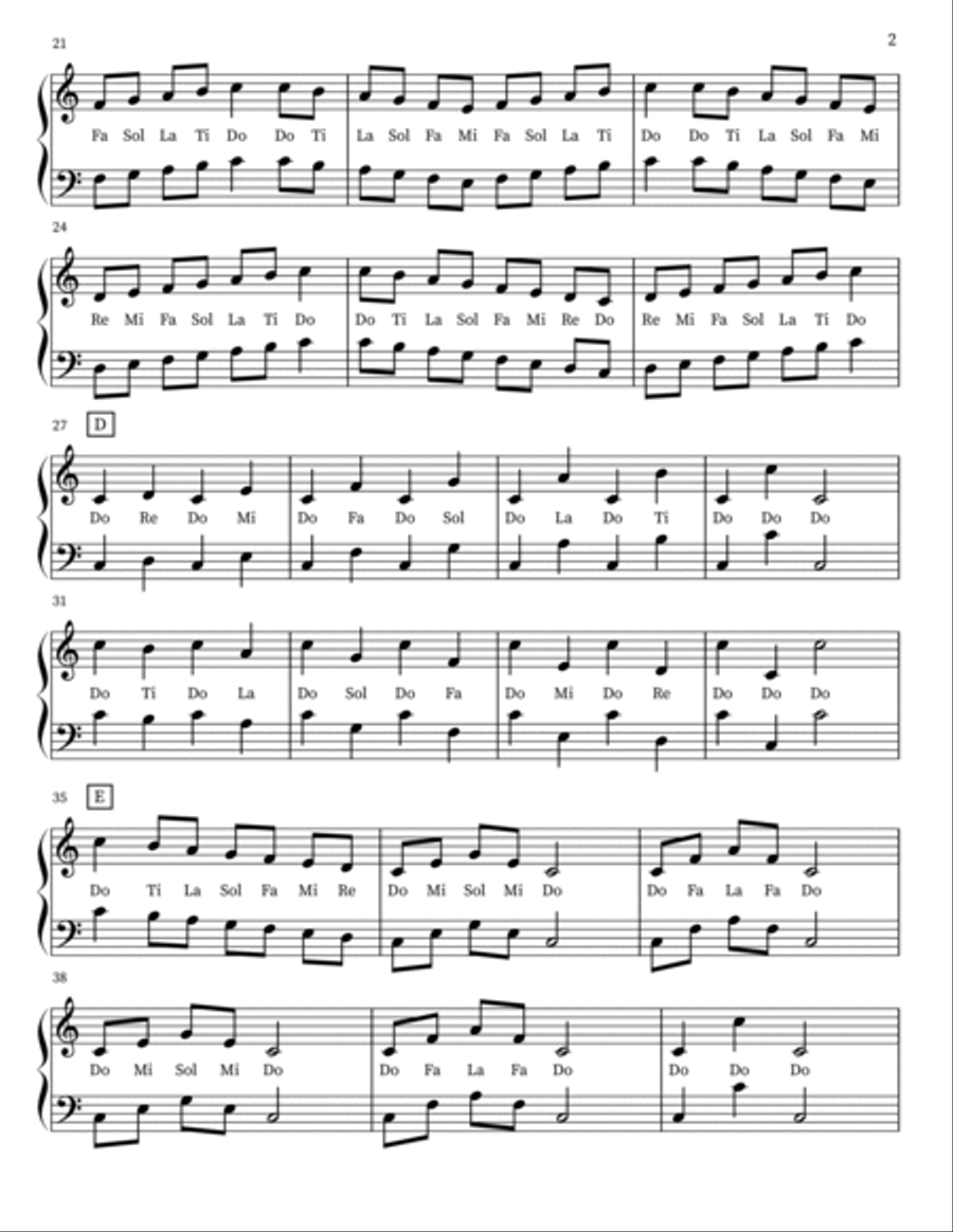 Solfege Warm Up for Singing- Key of C Major Unison Choir scores gallery preview page 2