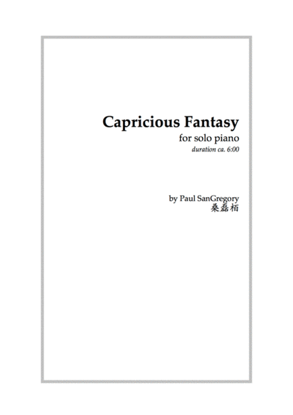 Capricious Fantasy (for solo piano) image number null