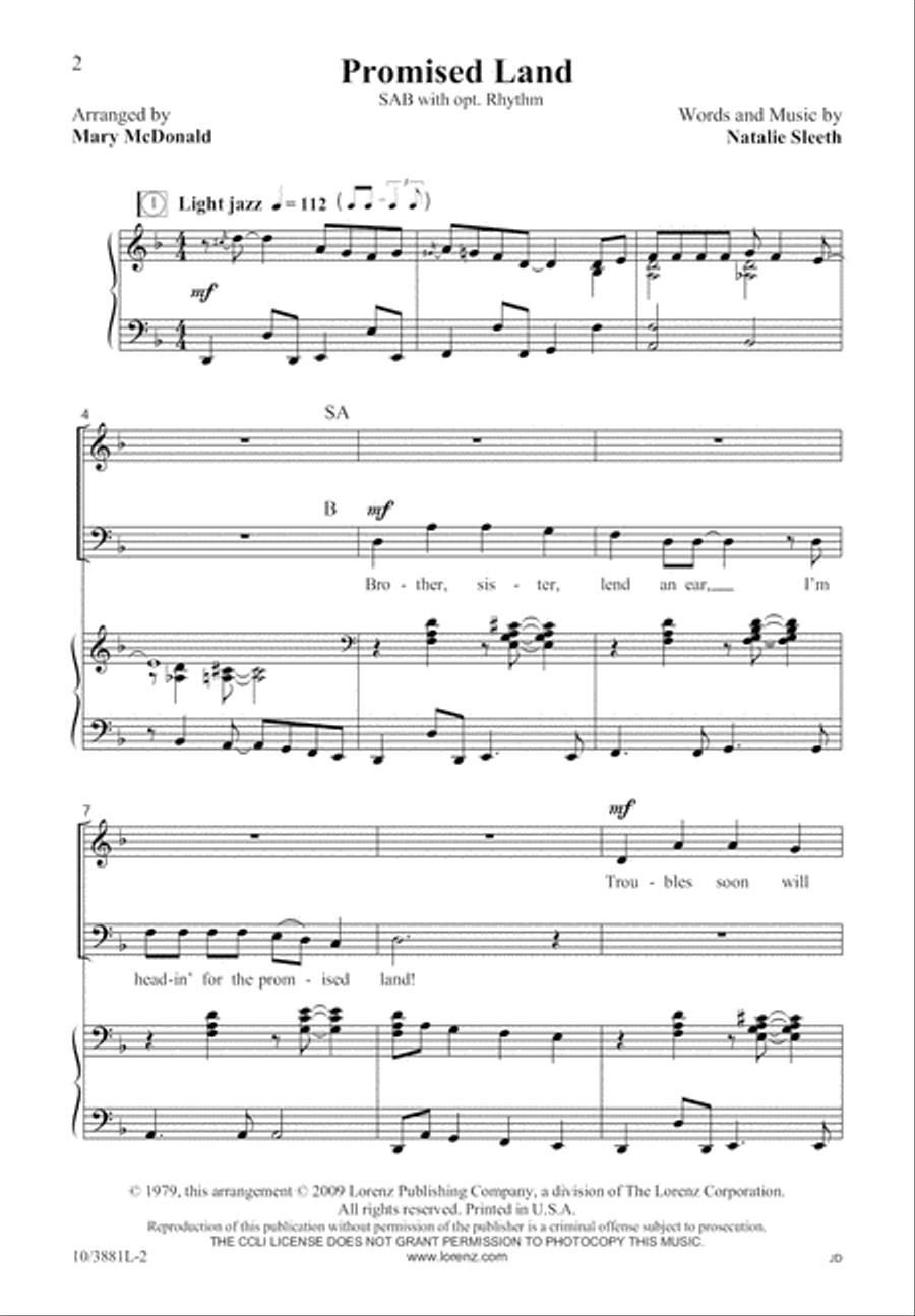 Promised Land Promised Land 3-Part scores gallery preview page 3