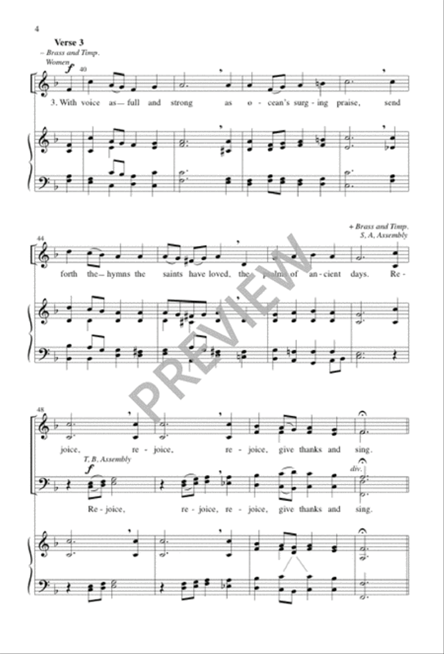 Rejoice, You Pure in Heart 4-Part scores gallery preview page 5