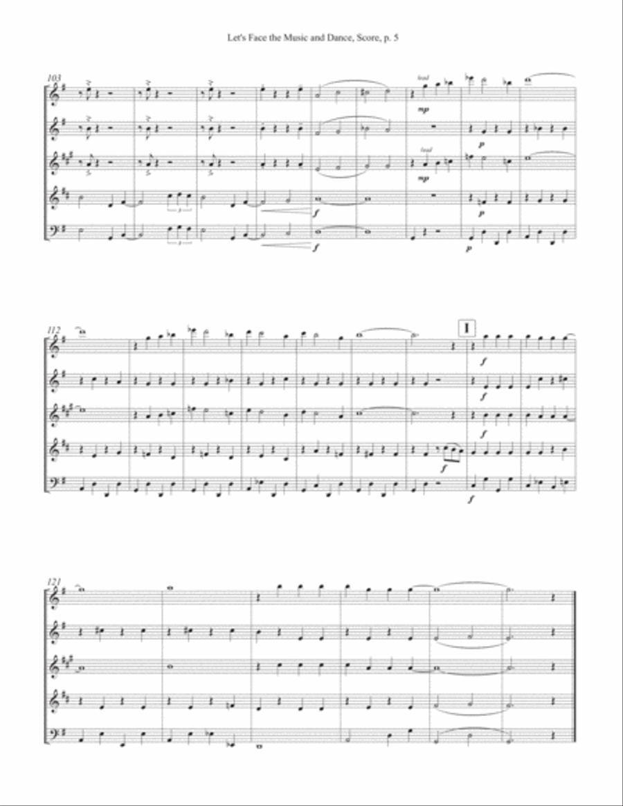 Let''s Face The Music And Dance Woodwind Quintet scores gallery preview page 5