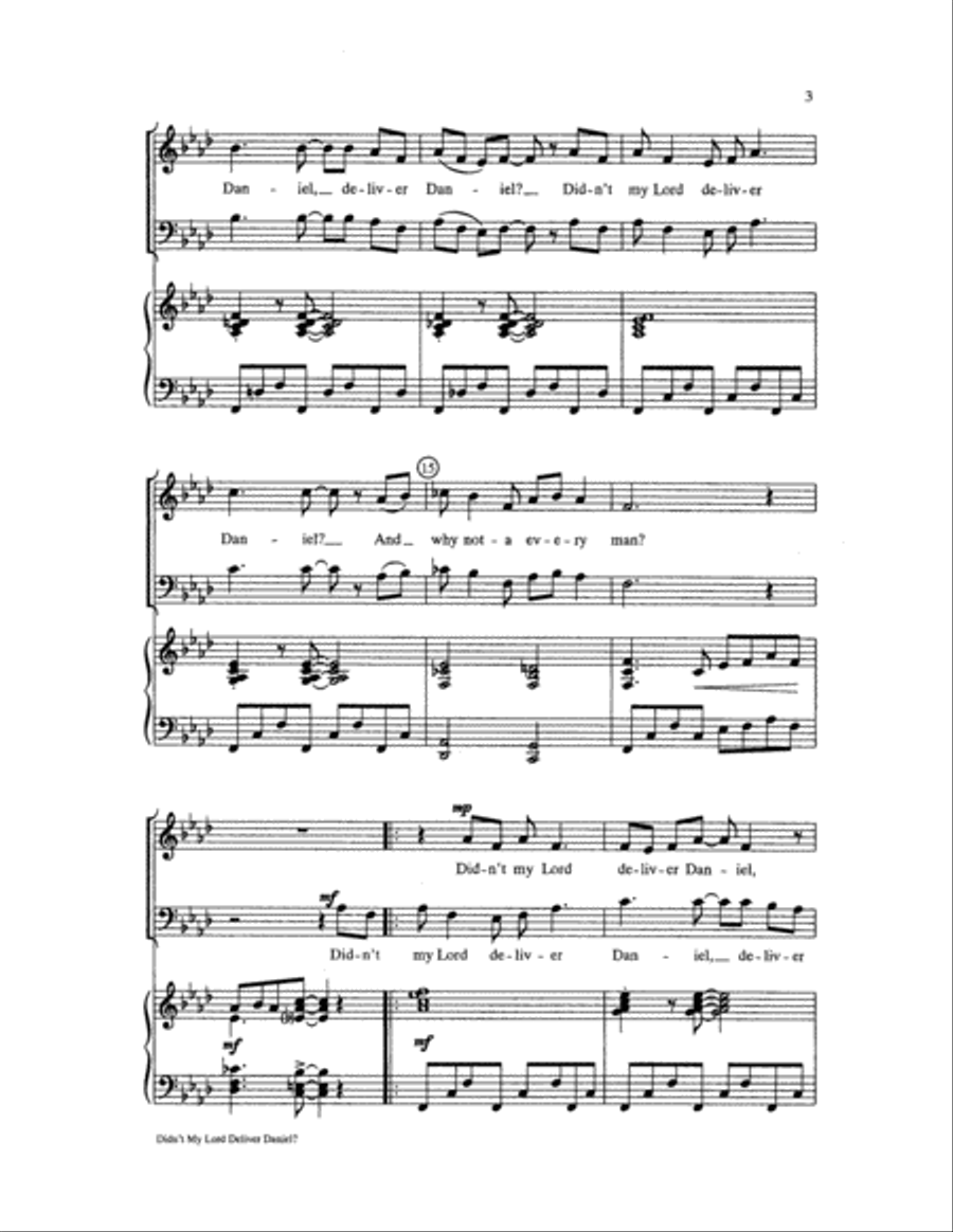Didn't My Lord Deliver Daniel? Choir scores gallery preview page 3