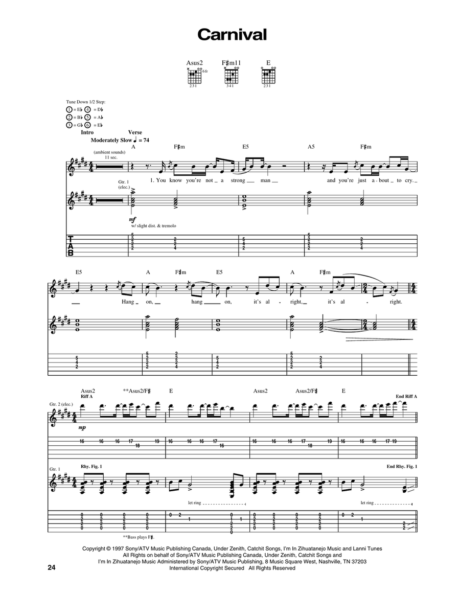 Carnival Acoustic Guitar scores gallery preview page 1