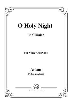 Book cover for Adam-O Holy night cantique de noel in C Major, for Voice and Piano