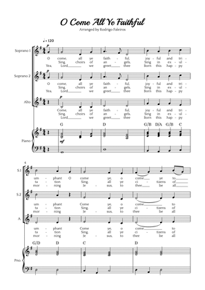 O Come All Ye Faithful (SSA choir and piano accompaniment)