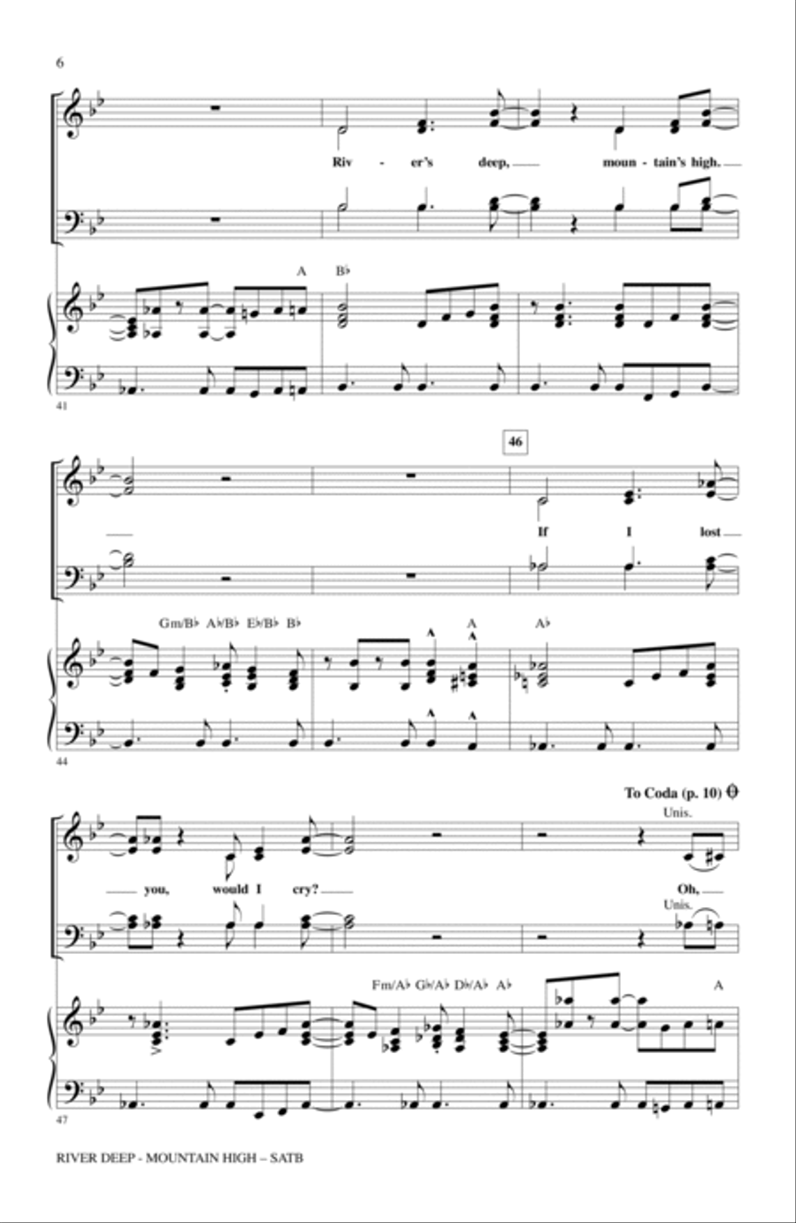 River Deep - Mountain High (arr. Kirby Shaw) 4-Part scores gallery preview page 5
