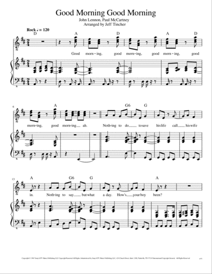 Good Morning Good Morning Voice scores gallery preview page 2