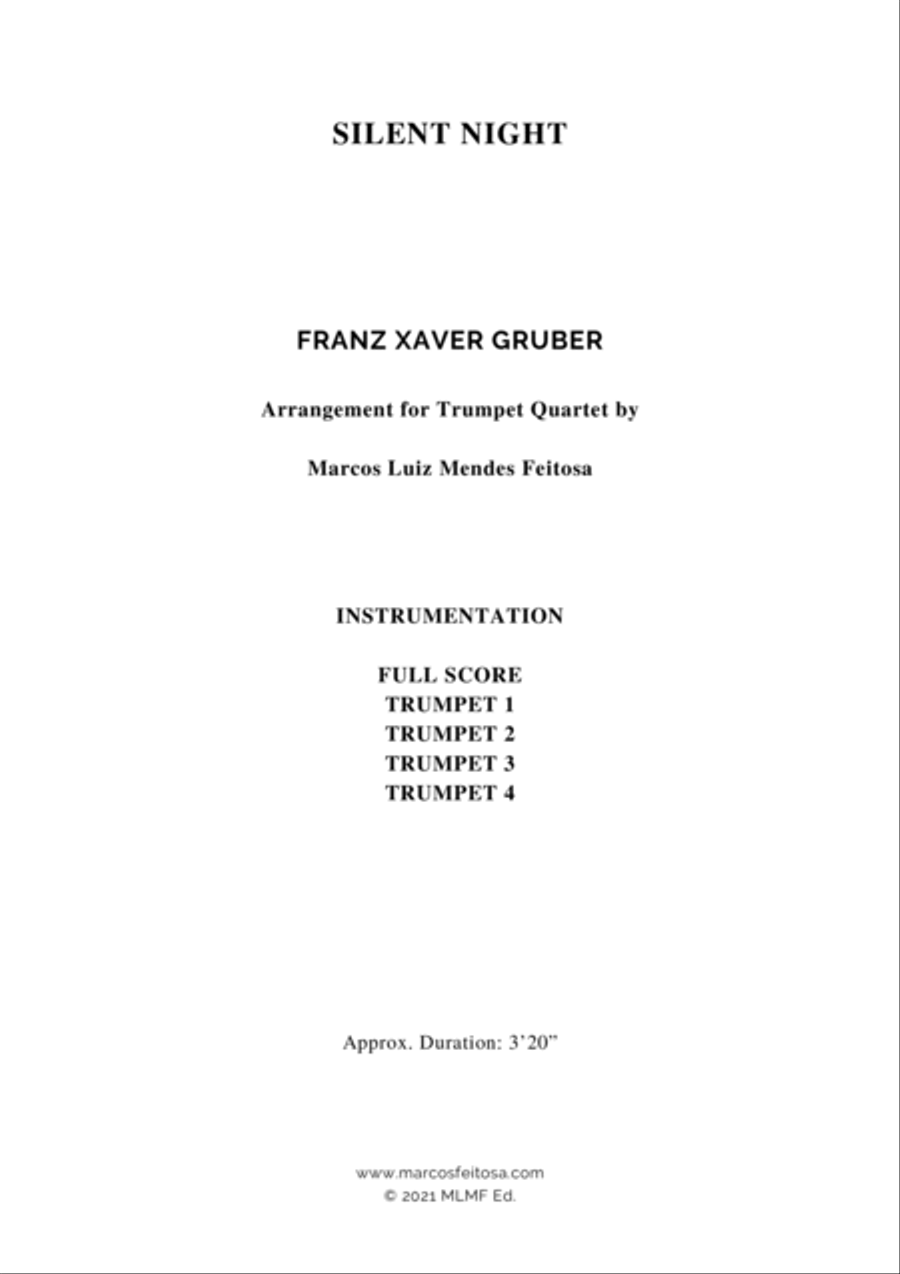 Silent Night - Trumpet Quartet Brass Ensemble scores gallery preview page 2