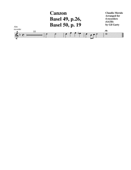 2 canzoni a4 (arrangement for 4 recorders)