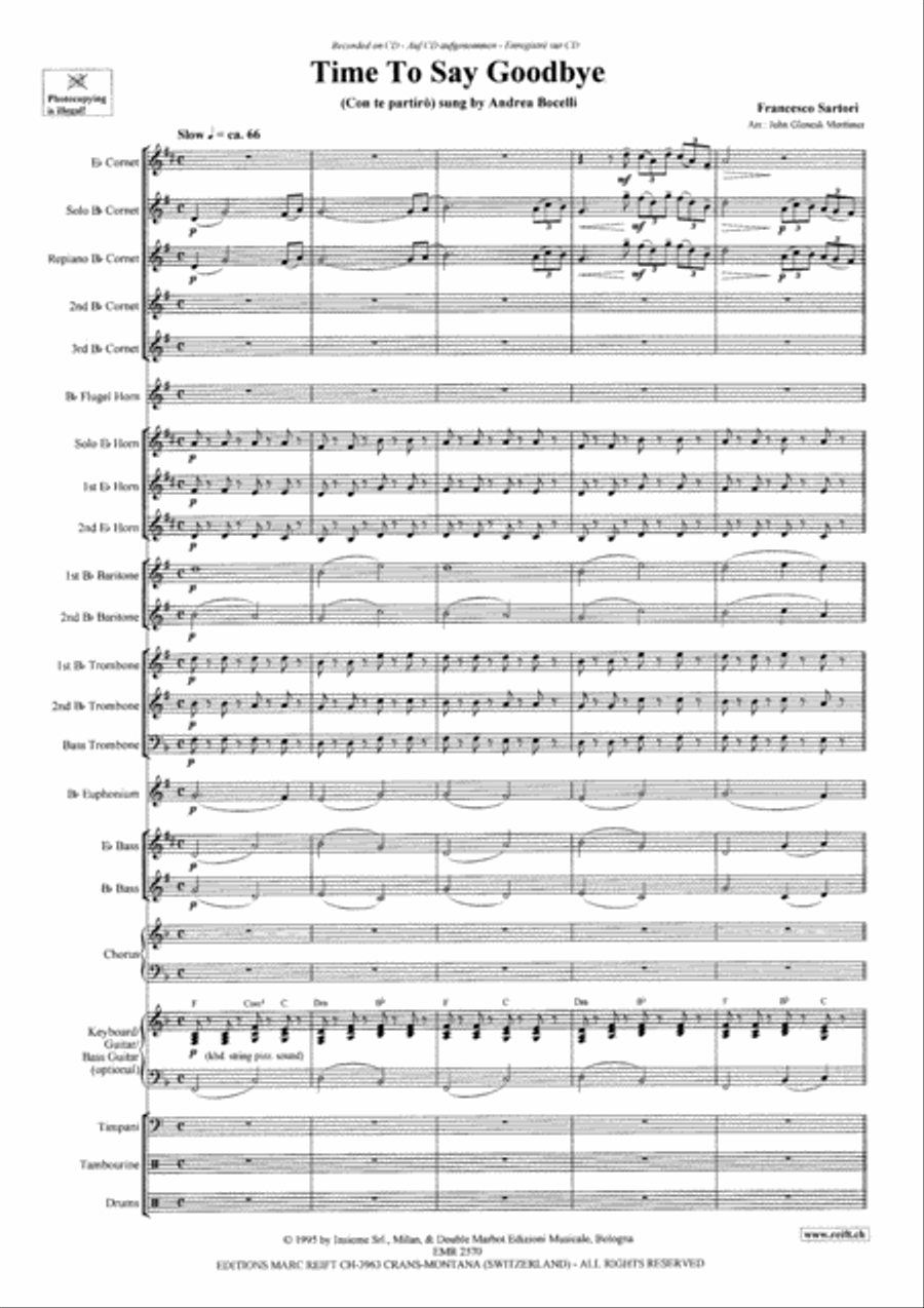 Time To Say Goodbye 4-Part scores gallery preview page 4