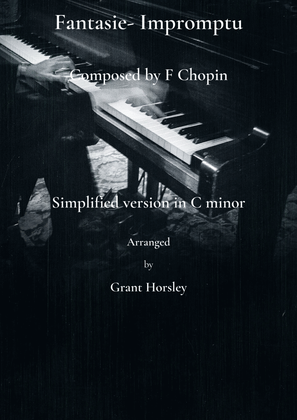 Book cover for "Fantasie-Impromptu" F. Chopin. Piano solo (Simplified version in C minor)