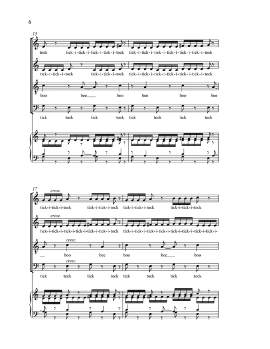 Time Pieces: 4. Clocks 4-Part scores gallery preview page 5