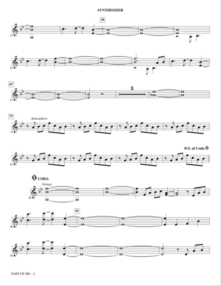 Part of Me (from Dear Evan Hansen) (arr. Roger Emerson) - Synthesizer Choir scores gallery preview page 2