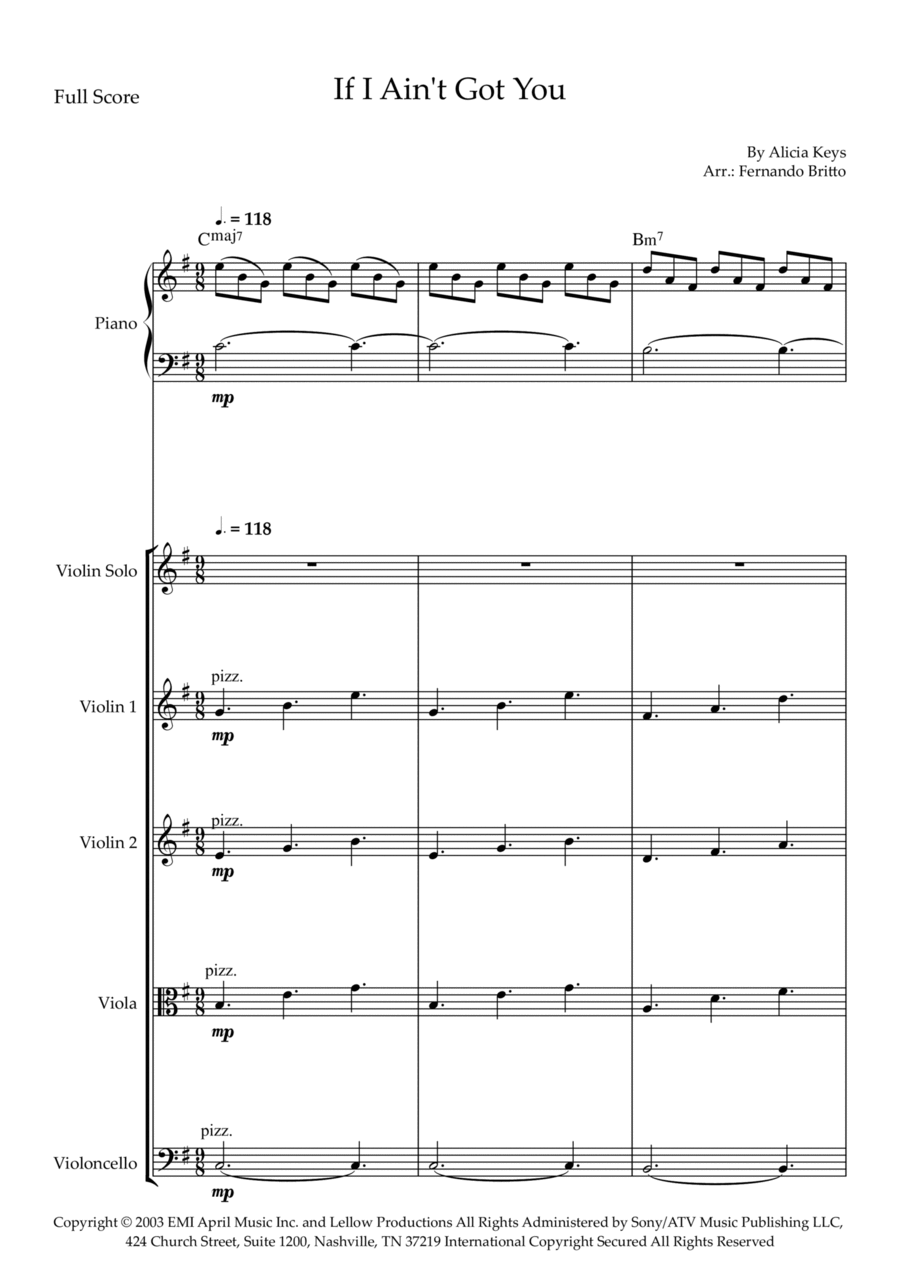 If I Ain't Got You Piano Quintet scores gallery preview page 1