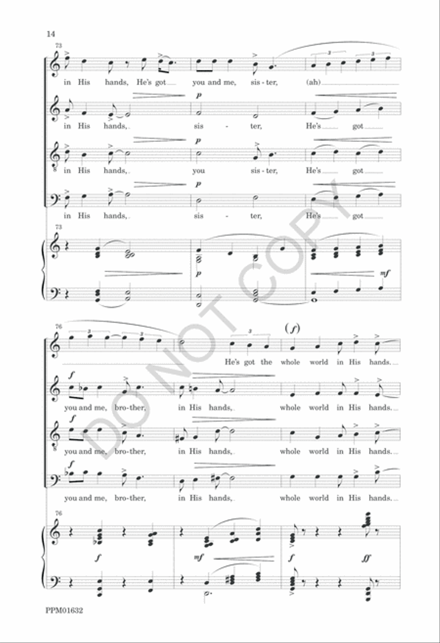He's Got the Whole World in His Hands 4-Part scores gallery preview page 17