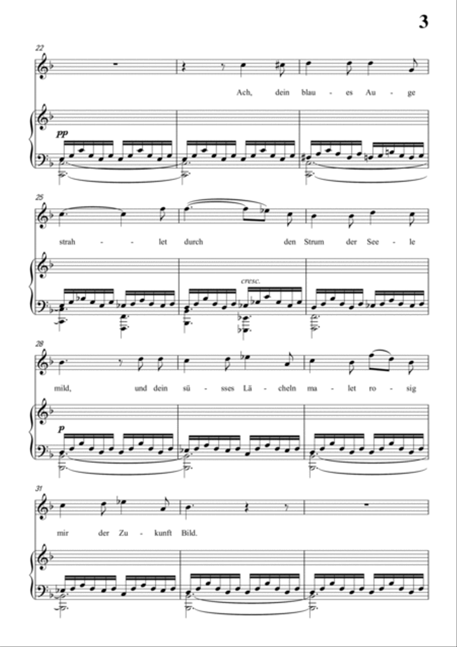 Schubert-Als ich sie errothen sah in F for Vocal and Piano Voice scores gallery preview page 4