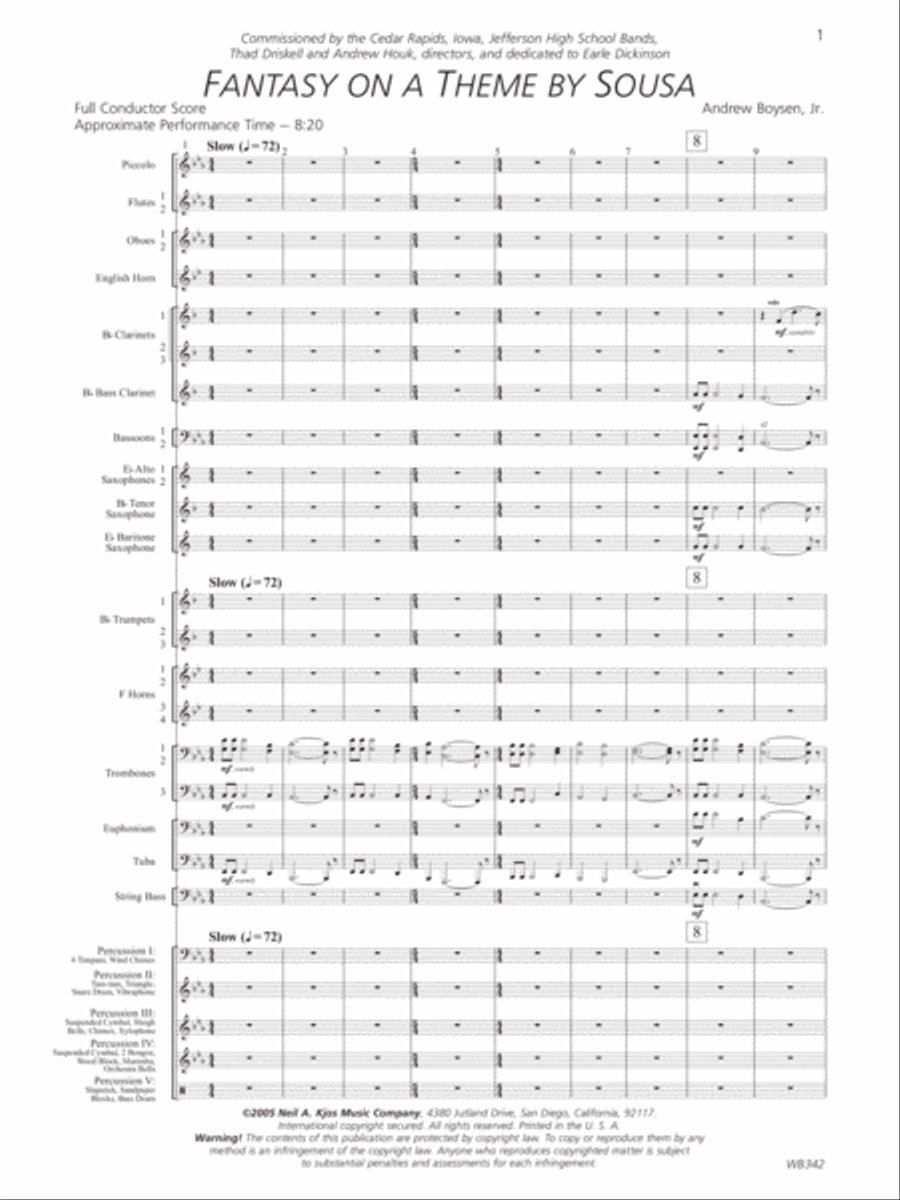 Fantasy on a Theme By Sousa Concert Band scores gallery preview page 2
