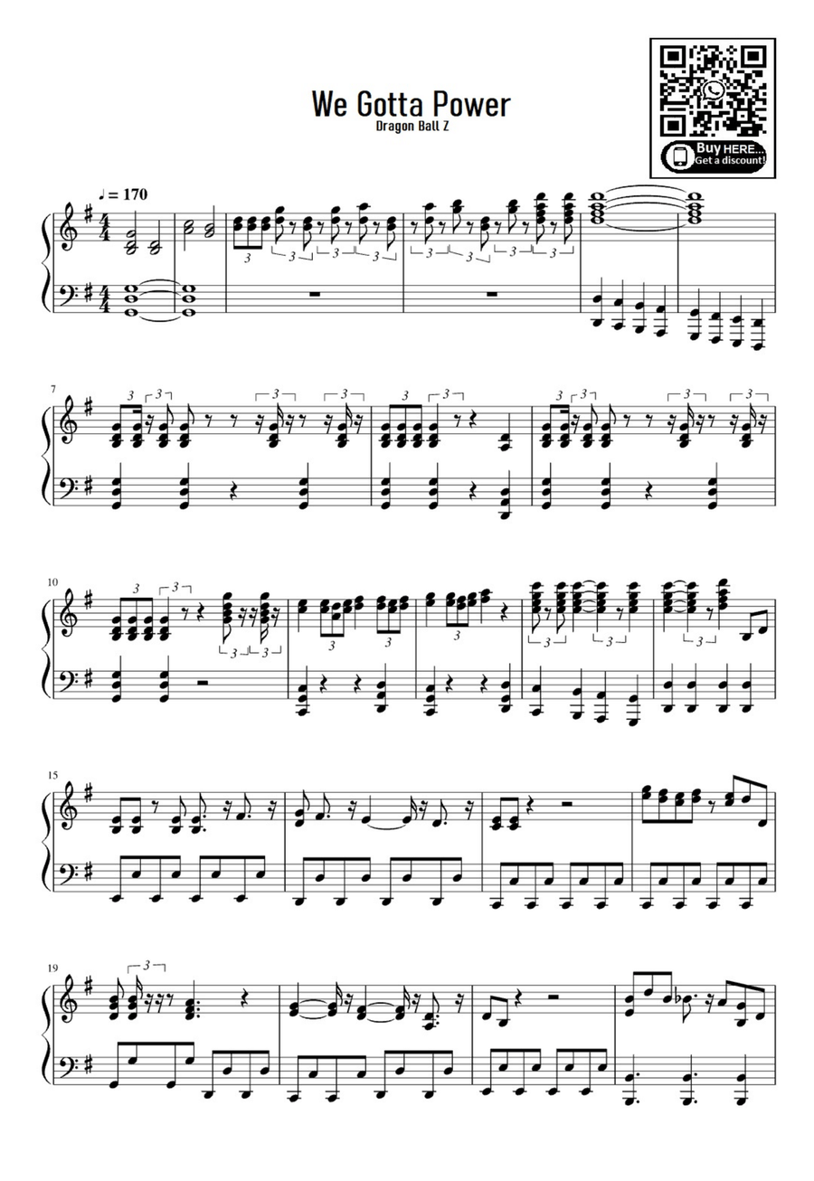 Dragon Ball Easy Piano scores gallery preview page 1