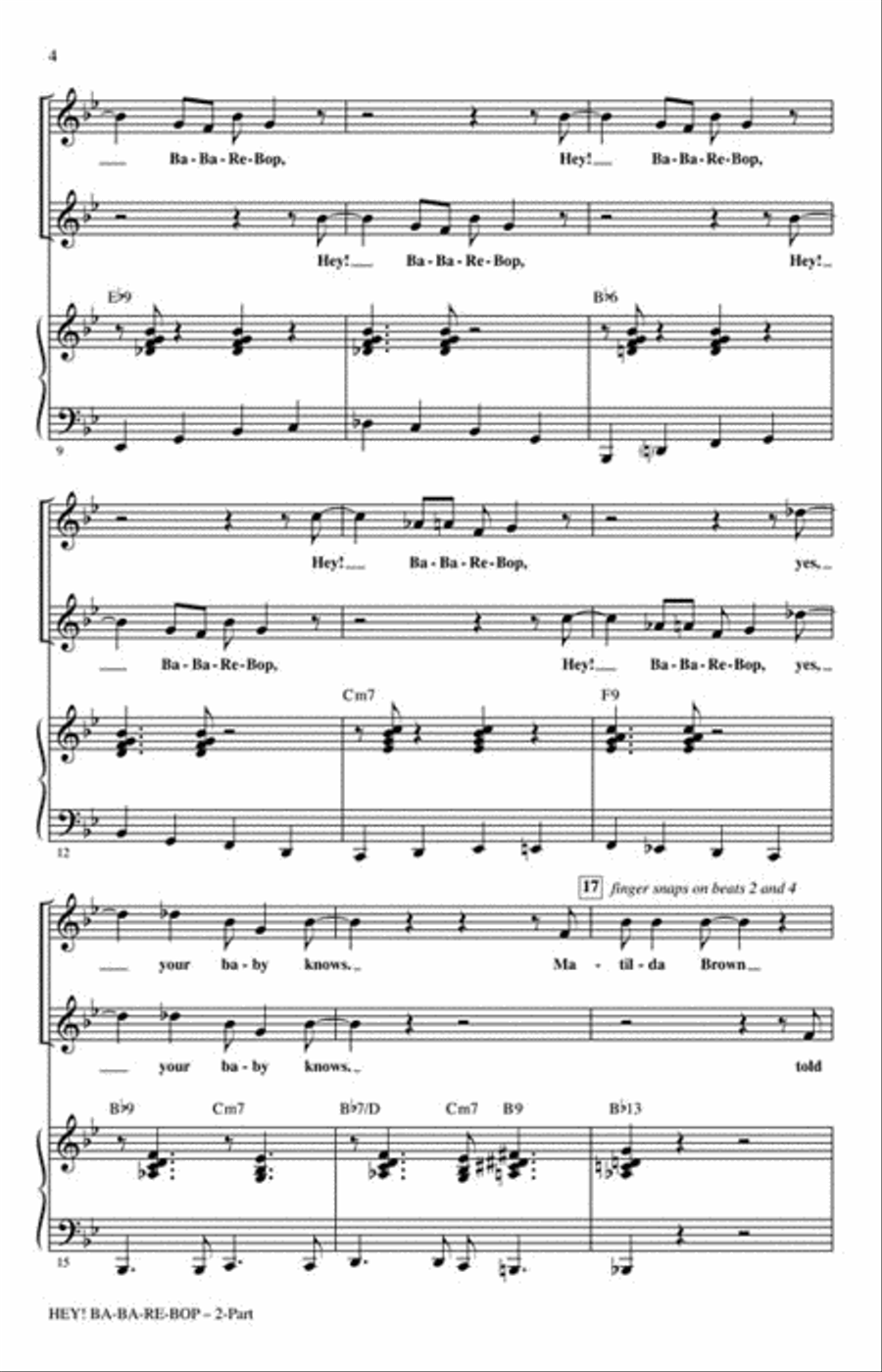 Hey! Ba-ba-re-bop Hey! Ba-ba-re-bop 2-Part scores gallery preview page 3