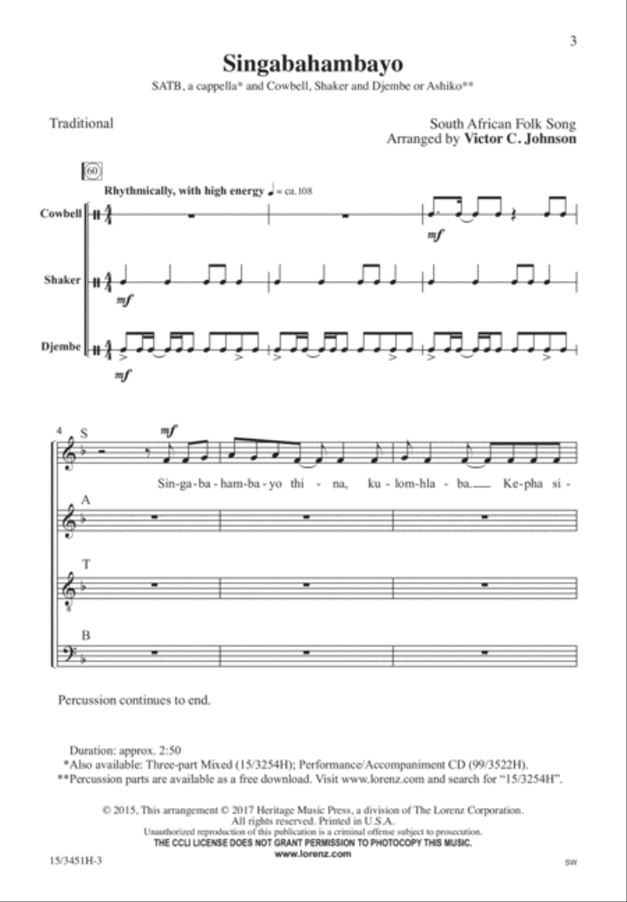 Singabahambayo 4-Part scores gallery preview page 2
