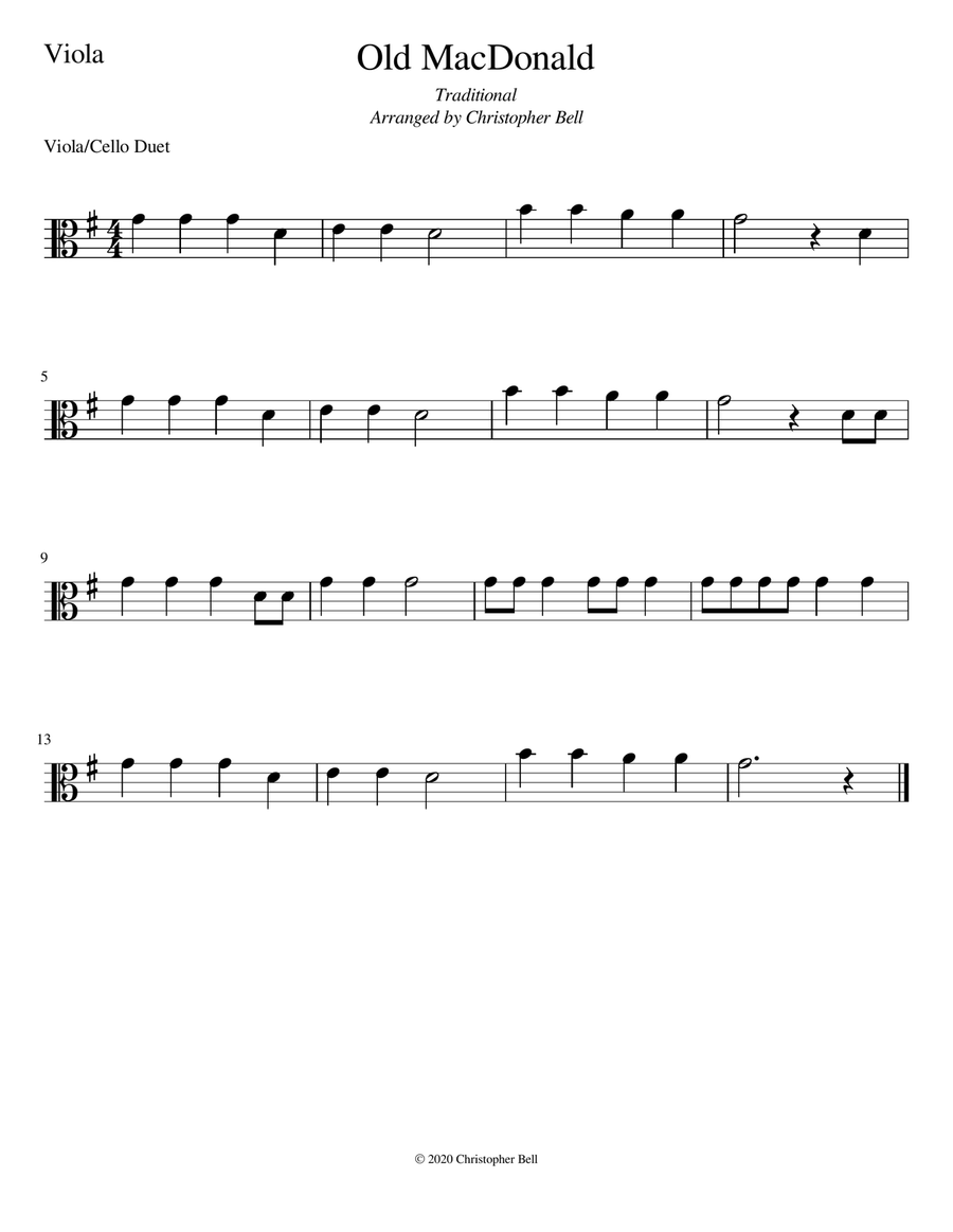 Old MacDonald - Cello Duet - Level 1 String Duet scores gallery preview page 2