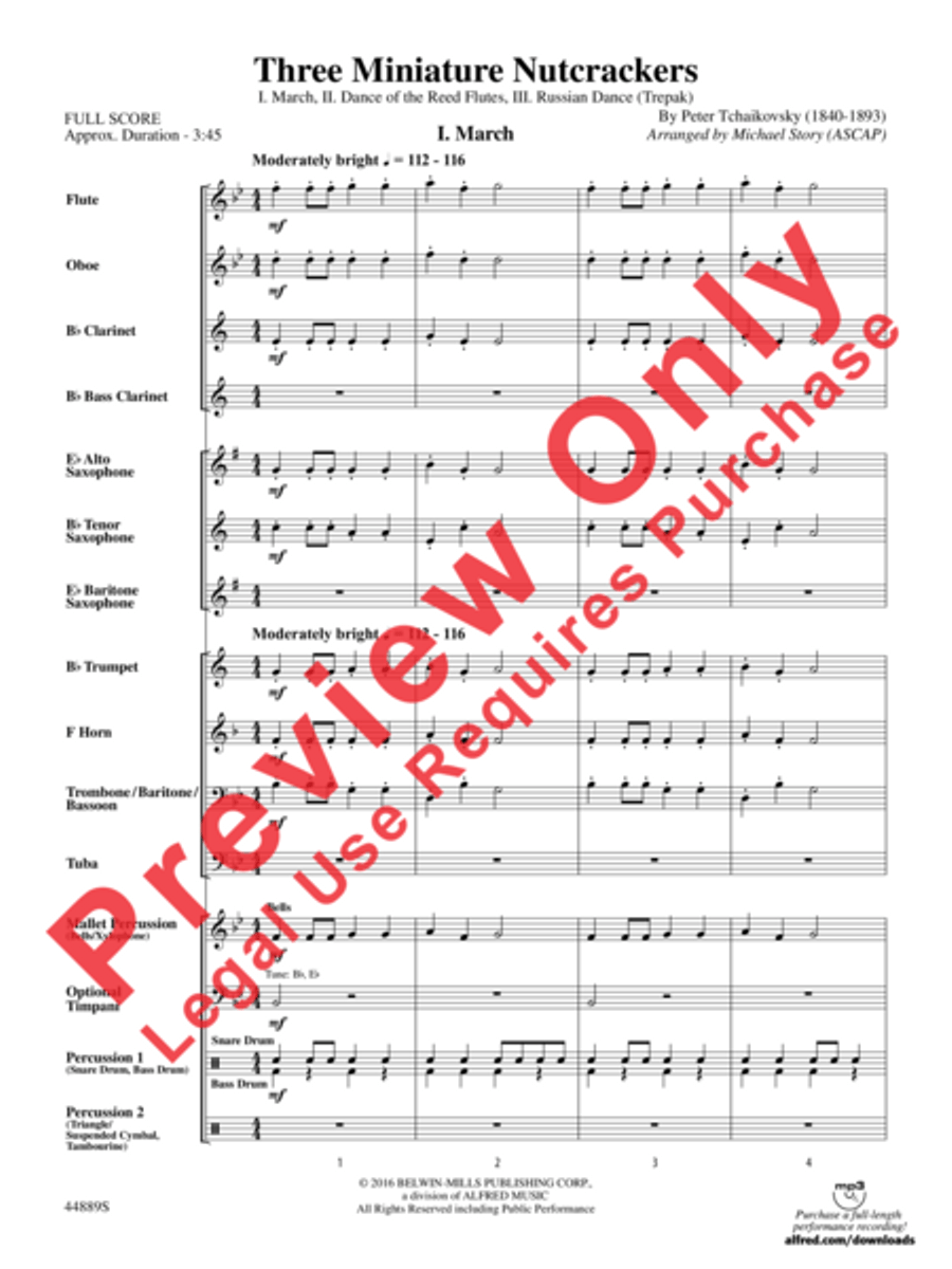 Three Miniature Nutcrackers Concert Band scores gallery preview page 3