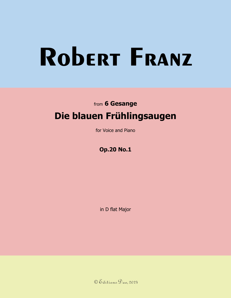 Die blauen Fruhlingsaugen, by Robert Franz, in D flat Major Voice scores gallery preview page 1