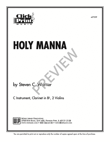 Holy Manna Instrumental Parts