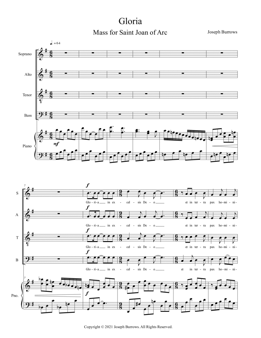 Gloria from Mass for Saint Joan of Arc - Vocal Score image number null