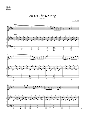 Book cover for Bach - Air on The G String for Violin and Piano (Easy Arrangement)