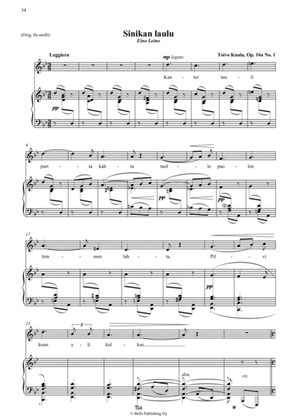 Sinikan laulu, Op. 16a No. 1 (G minor)