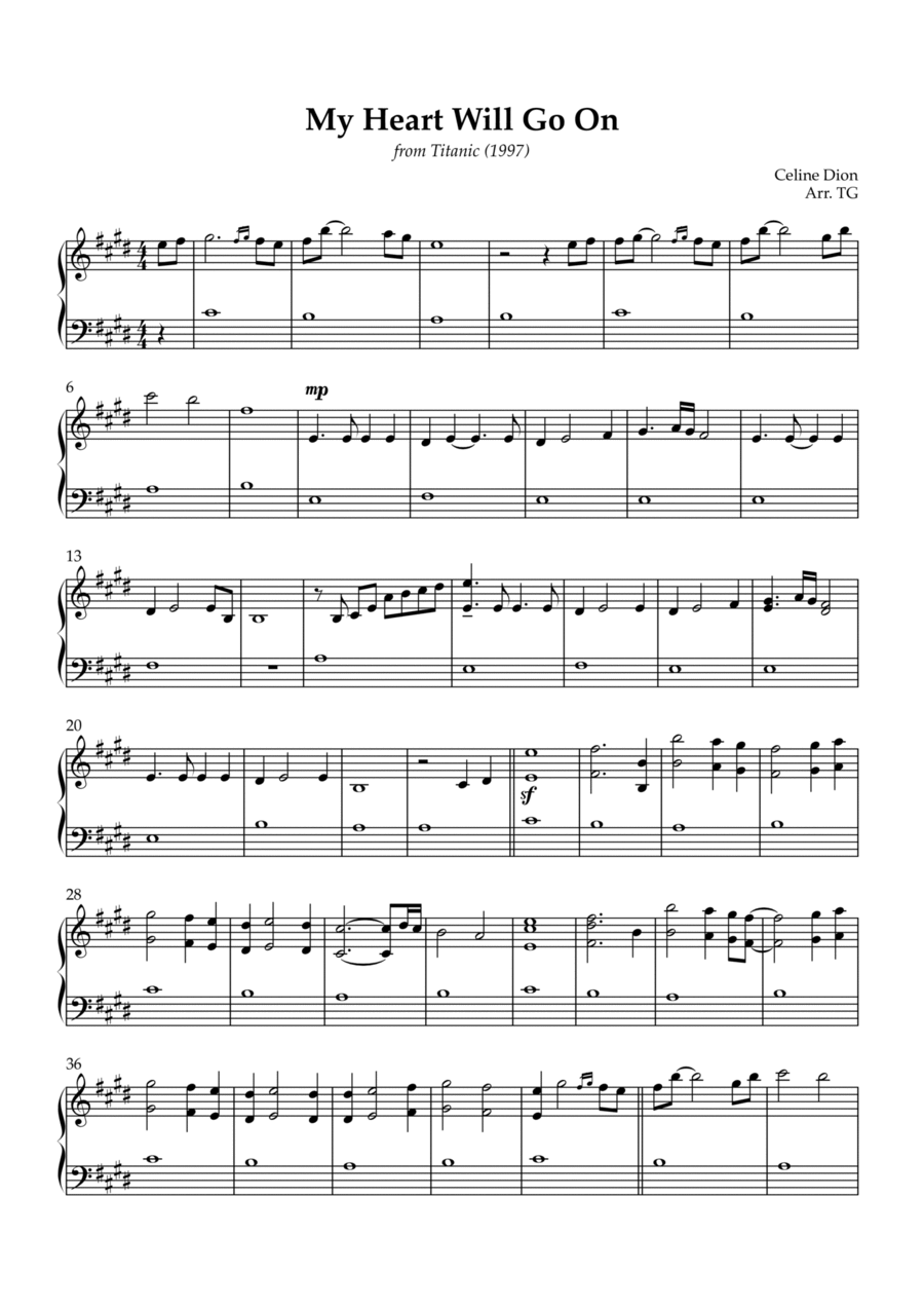 My Heart Will Go On (Love Theme From 'titanic') Carillon scores gallery preview page 1