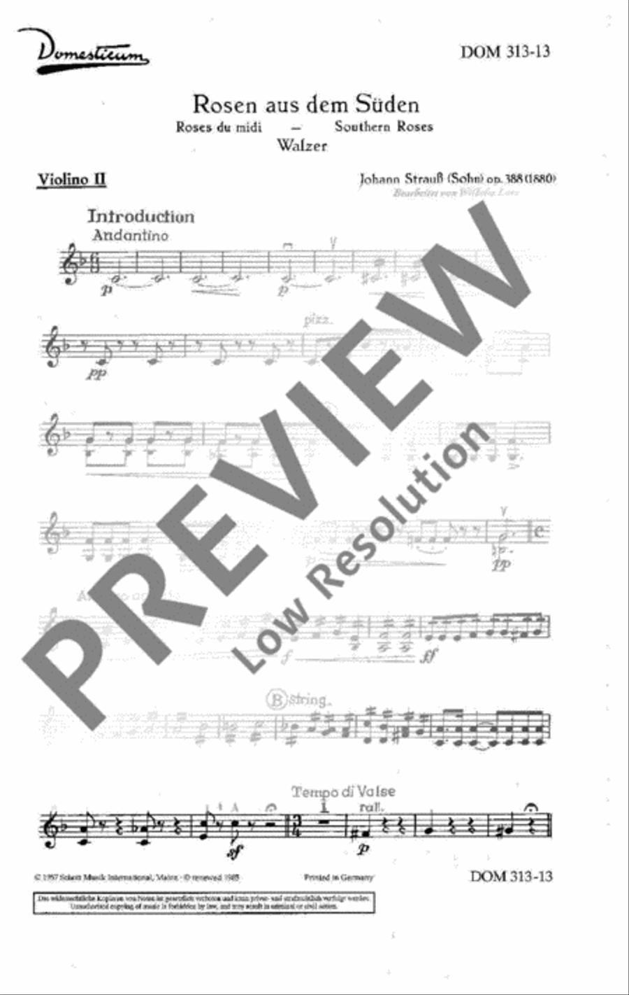 Rosen aus dem Süden Oboe scores gallery preview page 2