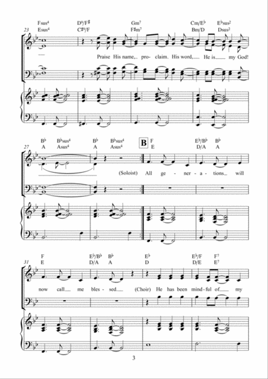 Why Should I be so Favoured (Magnificat) 4-Part scores gallery preview page 4