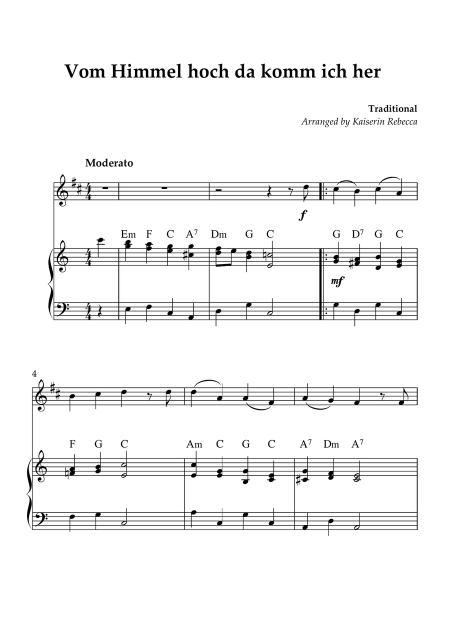 Vom Himmel hoch da komm ich her Tenor Saxophone scores gallery preview page 1