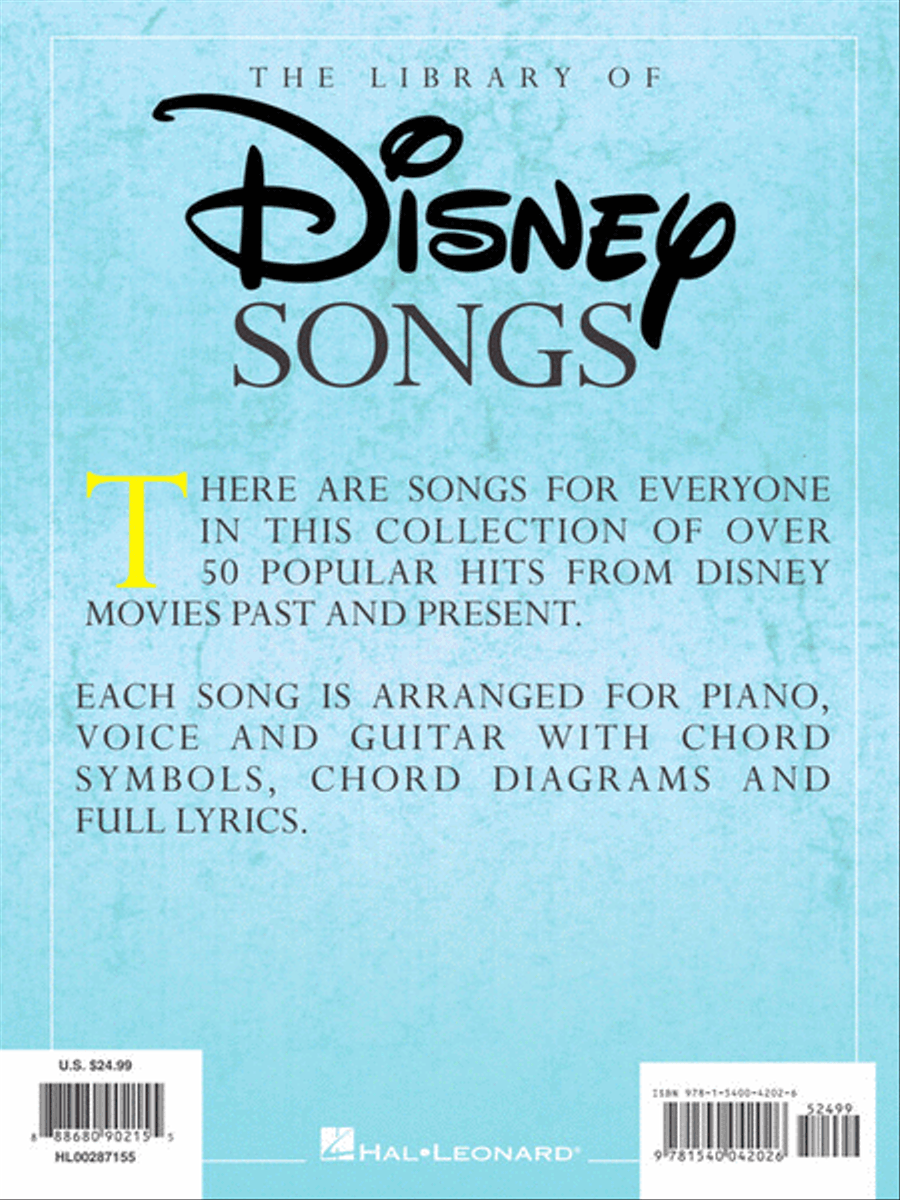 The Library of Disney Songs Piano, Vocal, Guitar scores gallery preview page 7