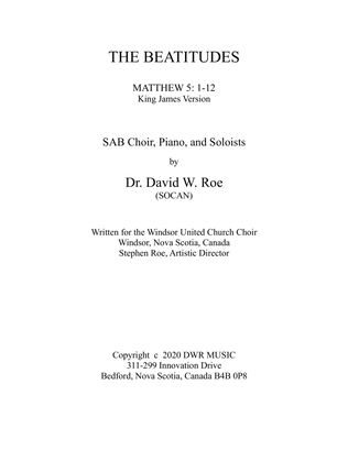 The Beatitudes by Dr. David W. Roe for SAB Choir , Soloists, and Piano